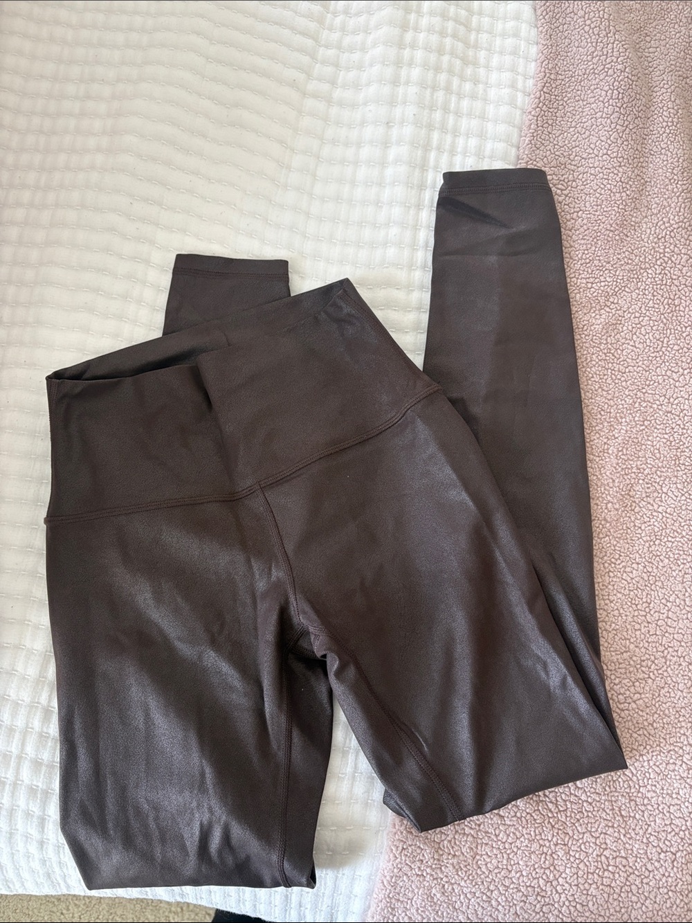 Shiny Dark Brown Leggings